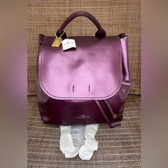 NWT Coach Metallic Convertible Backpack - Picture 1 of 9